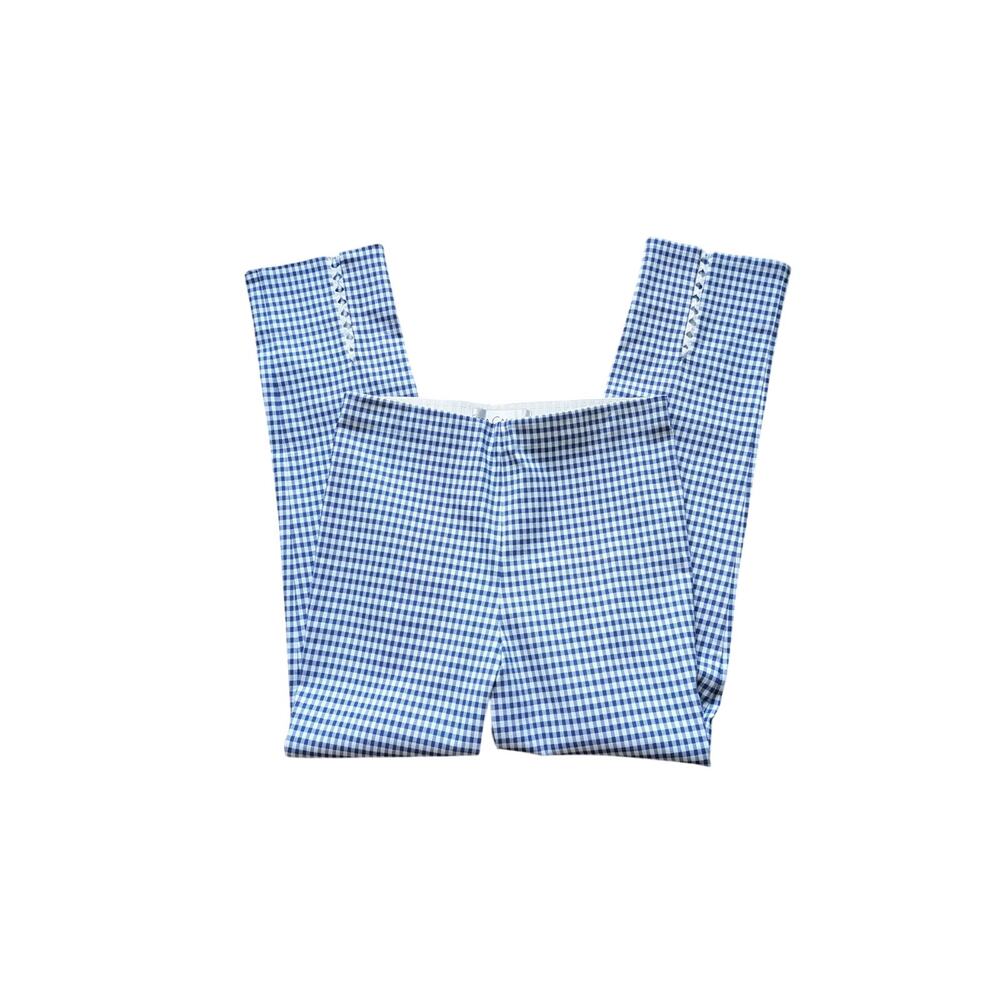 Sara Campbell Gingham Crop Pants Womens S Blue White Coastal Grandma Beachy